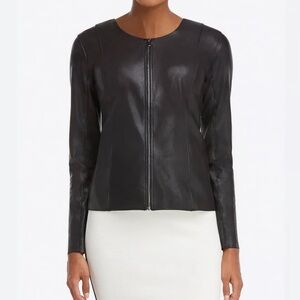 Spanx Faux‎ Leather Jacket Very Black 1X